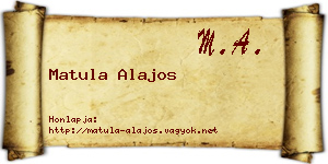Matula Alajos névjegykártya